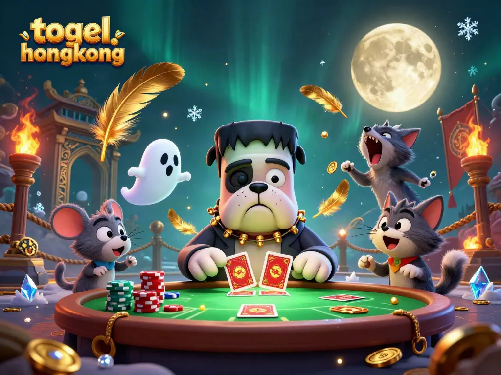 Menyaksikan togel hongkong dengan karakter kartun luar biasa dalam atmosfer kasino dengan banyak kejutan dan simbol keberuntungan.