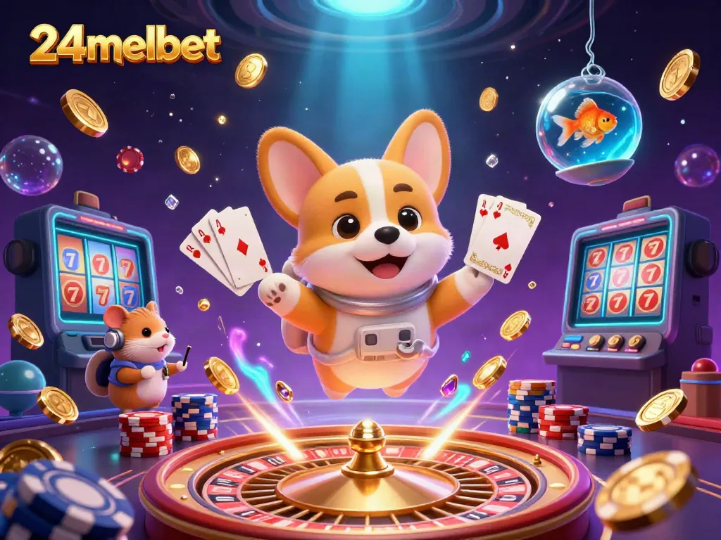 Experience thrilling gaming adventures with 24melbet, featuring vibrant characters in a dynamic casino scene.