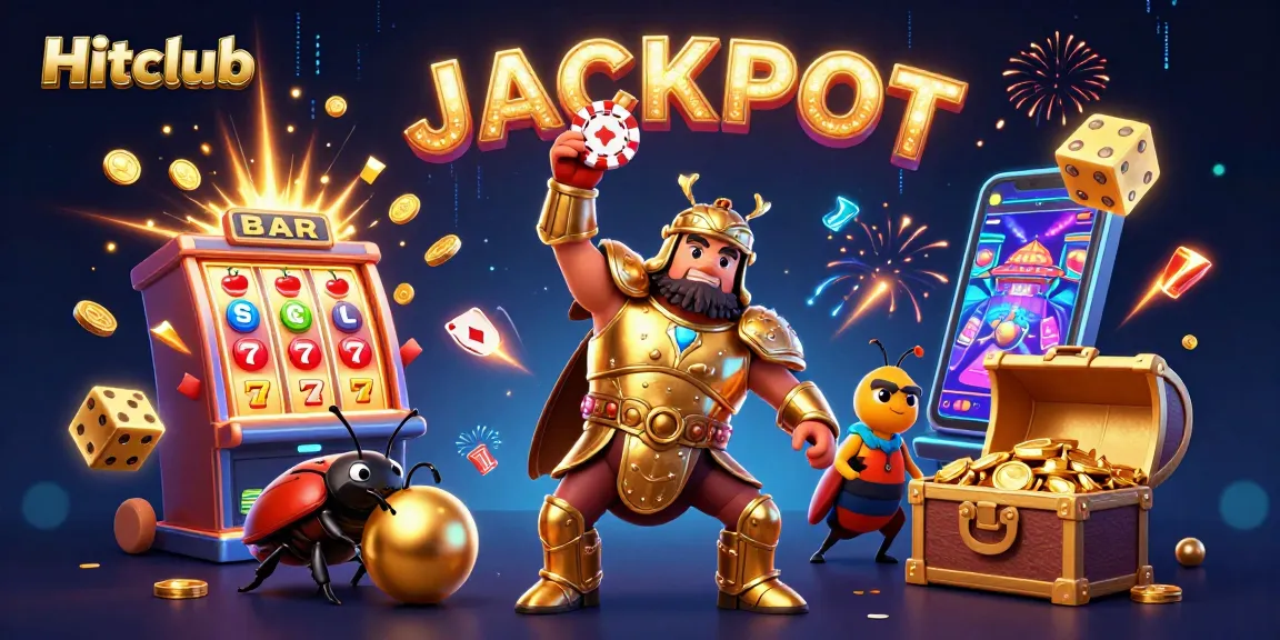 Experience Hitclub as the hercules beetle celebrates in a vibrant casino scene with a jackpot explosion.