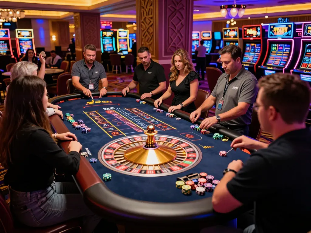 Engaged players at a 789bet roulette table during an exciting game moment.