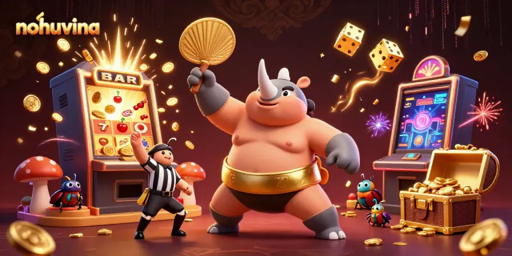 The dynamic NohuVina scene showcases exciting slot games with our champion beetle.