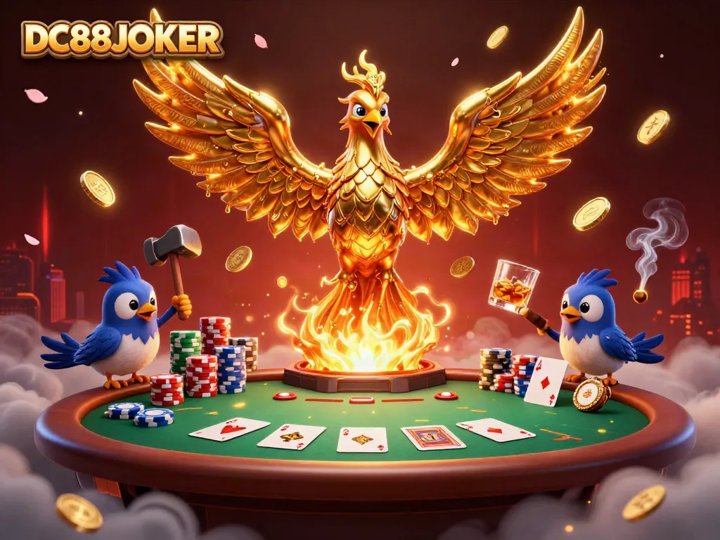 Experience winning gameplay with DC88JOKER and the phoenix rising from a molten gold forge.