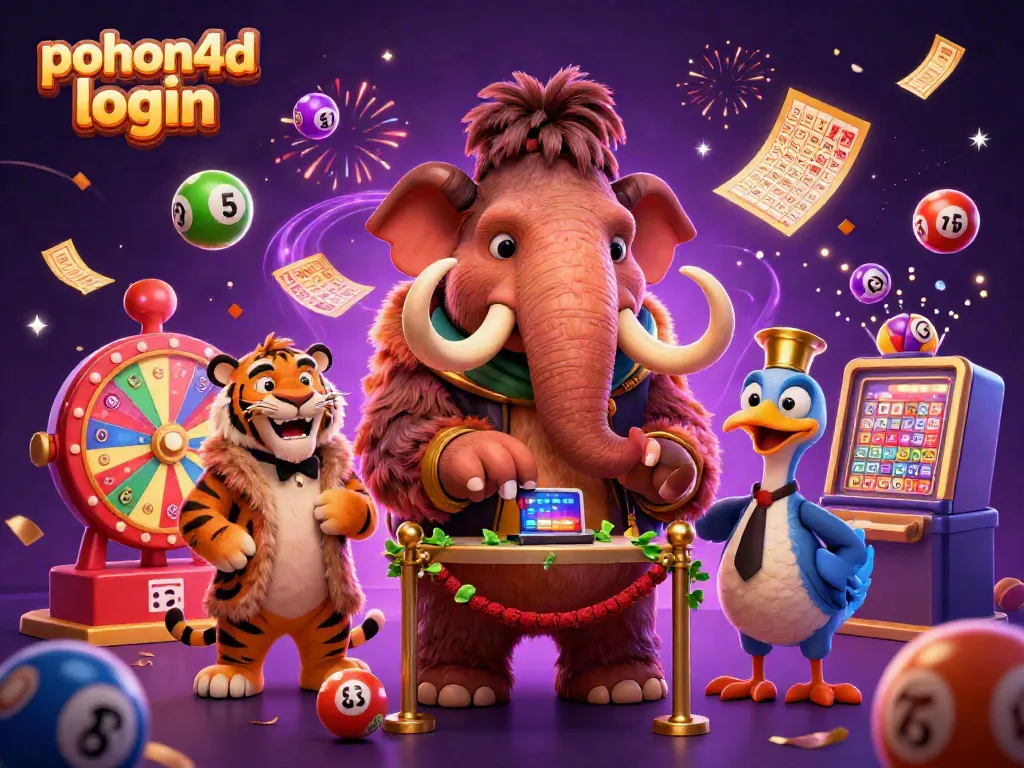 Engage with the pohon4d login scene featuring vibrant characters and dynamic casino game elements.