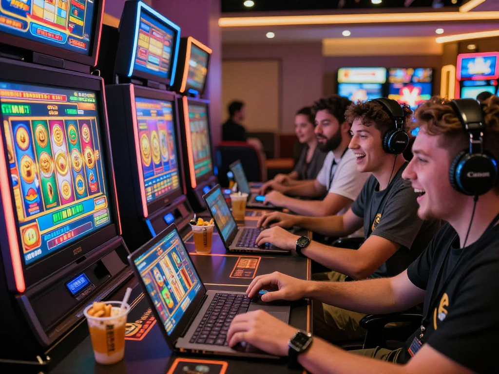 Pengalaman permainan online di https://jandaslot88.com/ dengan pemain antusias menggunakan slot digital dan permainan dealer langsung.