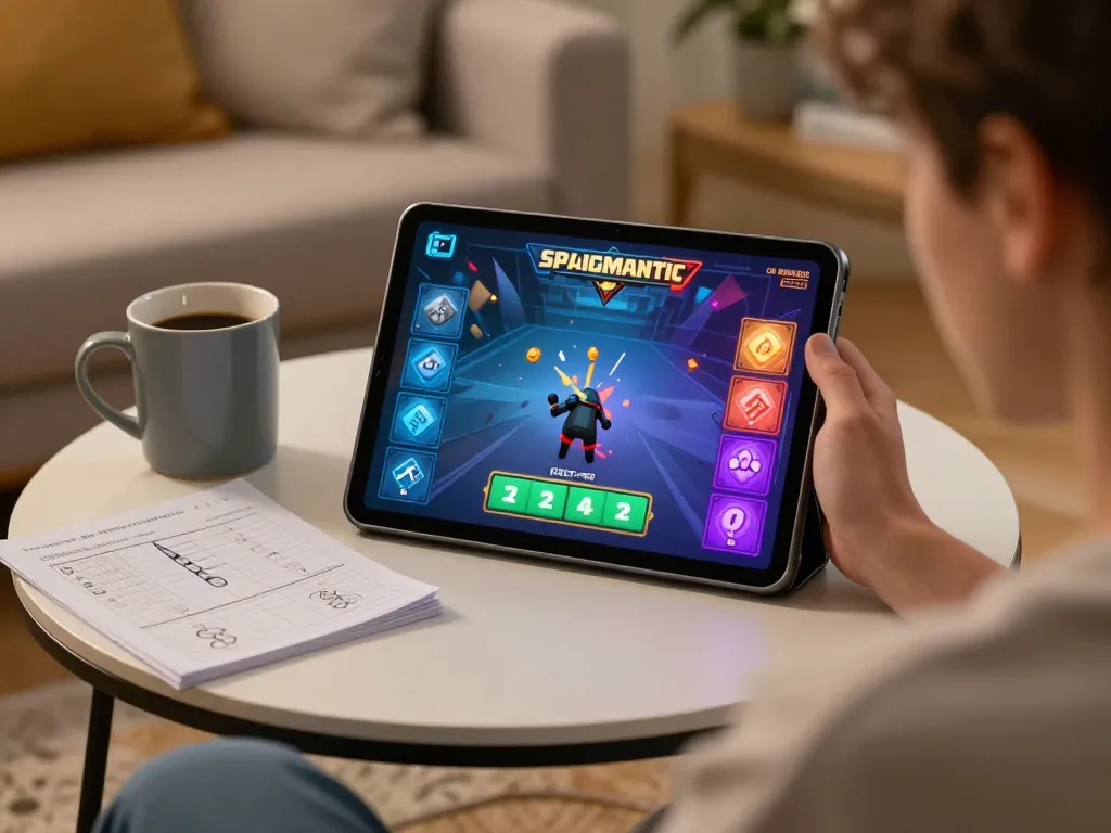 Gameplay menarik Spaceman Pragmatic ditampilkan di tablet dalam suasana rumah yang nyaman.
