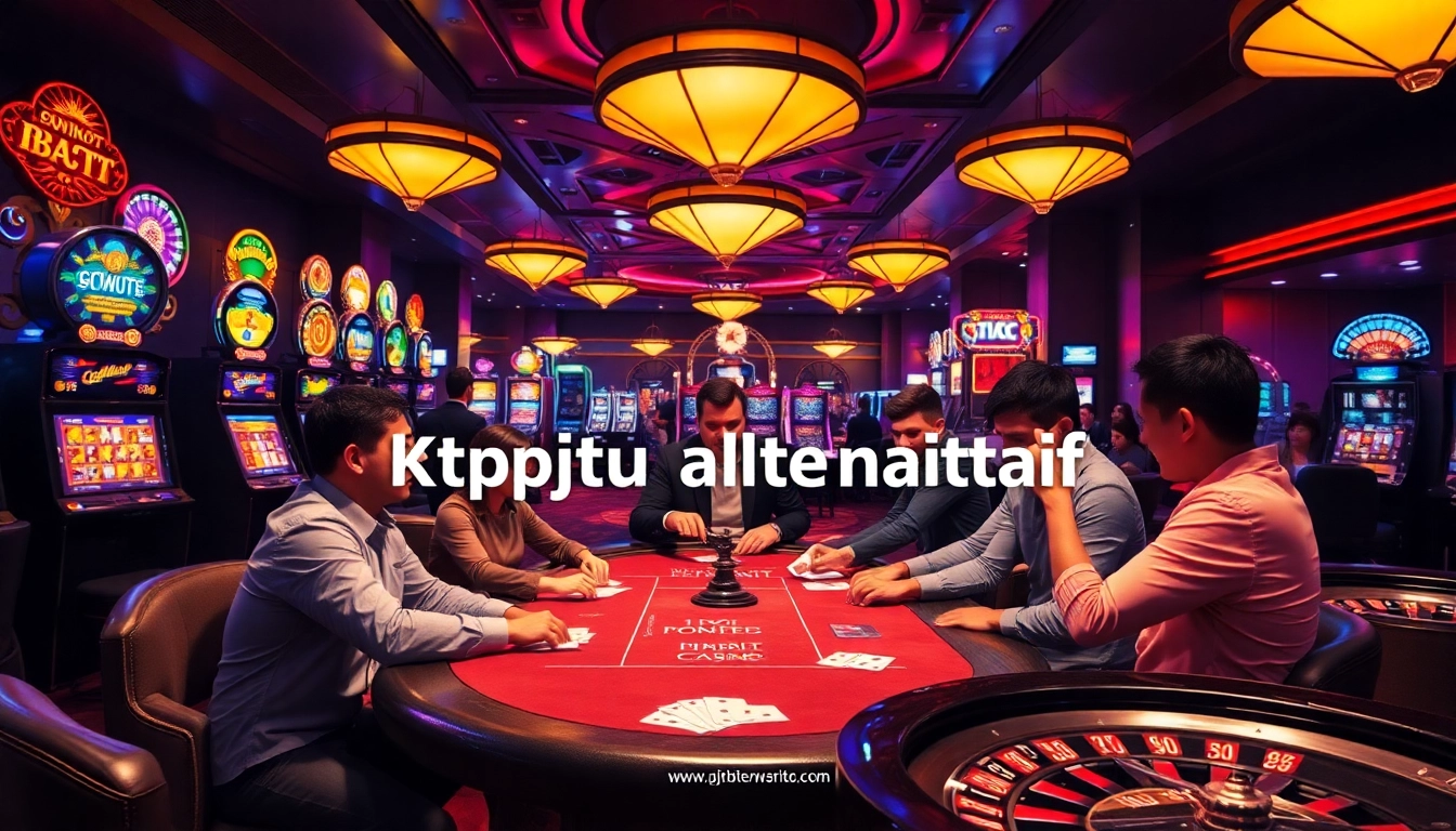 Experience the thrill of 'ktpjitu alternatif' with players at a bustling casino table.