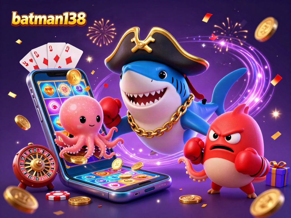 Engage with batman138 for exciting slot game adventures featuring a pirate shark and friends.