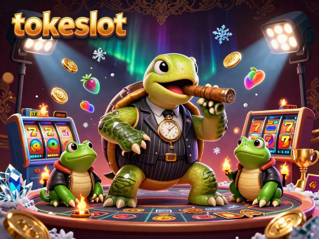 Tokeslot combines an engaging casino experience, featuring characters and game elements in vibrant action.
