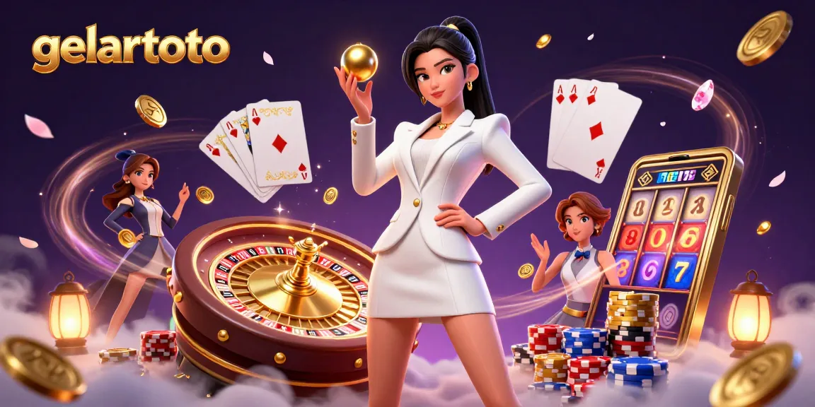 Join the excitement at gelartoto with a roulette ball, gems, and lavish casino elements.