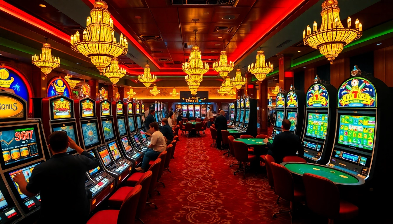 Engaged players enjoying the excitement of afktoto amidst vibrant casino surroundings.