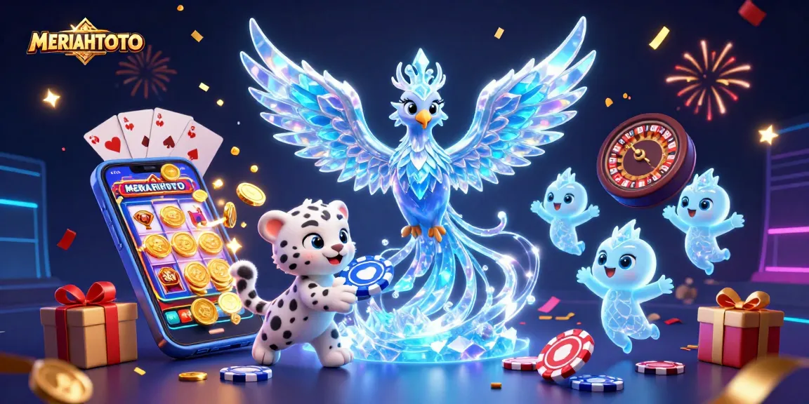 MERIAHTOTO menampilkan phoenix es 3D dan anak macan tutul beraksi di kasino virtual.