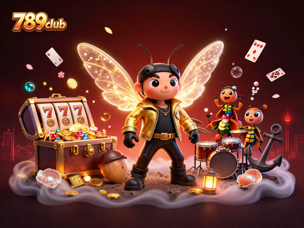 Experience the thrill of 789club with an engaging 3D illustration of vibrant casino elements.