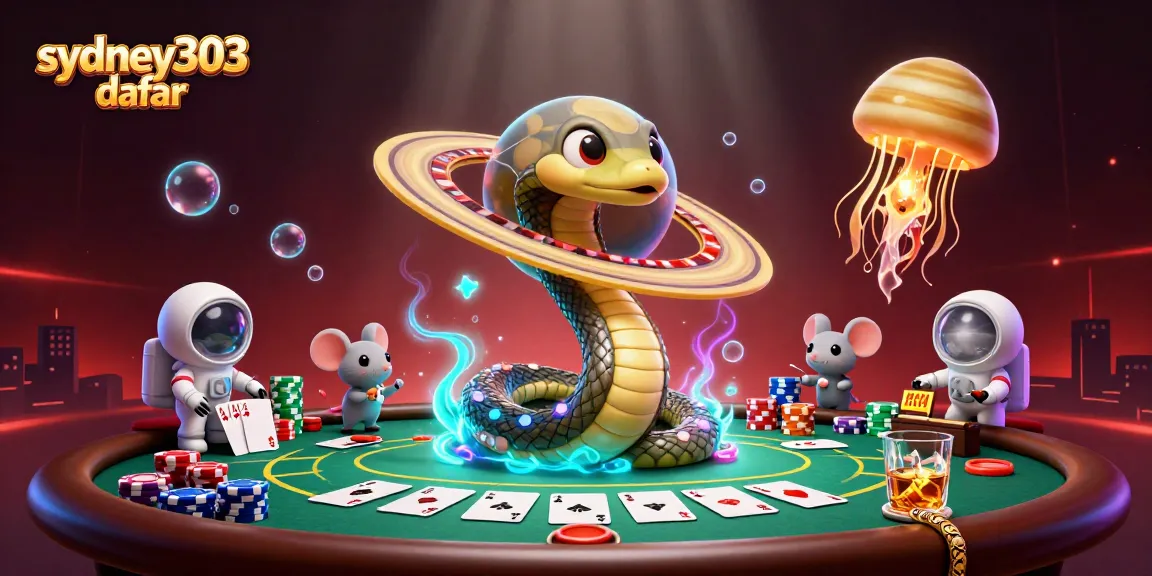 Menyaksikan sydney303 daftar di kasino dengan ular cincin Saturnus dan tikus astronaut taruhan di roulette.