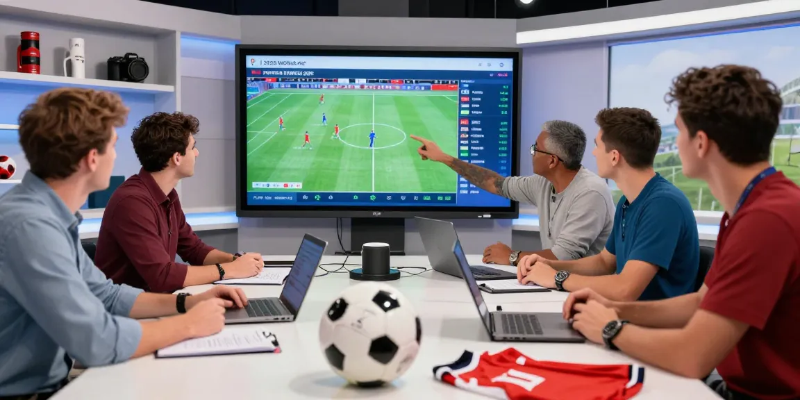 Analisis prediksi piala dunia 2026 oleh tim ahli olahraga di studio modern.