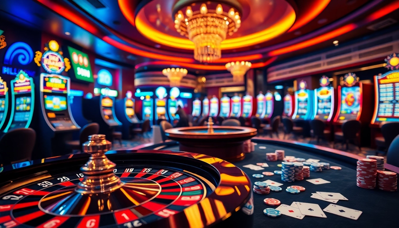 Kết quả xổ số hôm nay displayed vividly next to an exciting casino table with poker chips and cards.