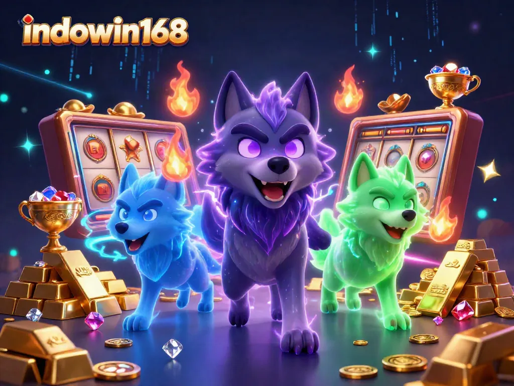Spin the slot reels at indowin168 with shadow wolves unlocking treasures and jackpots