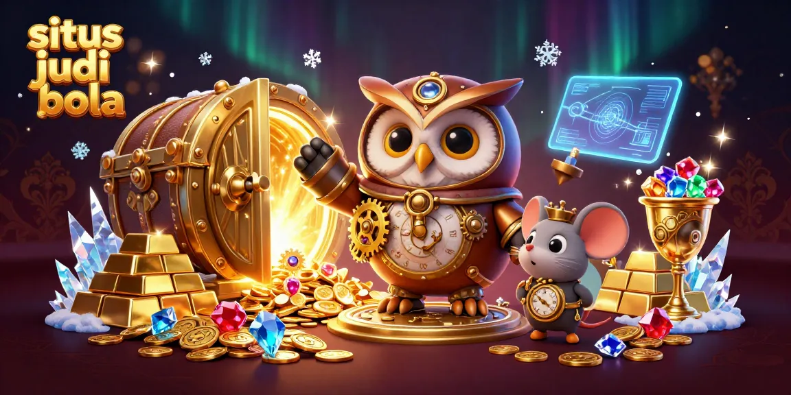 Experience the thrill of situs judi bola with a vibrant 3D cartoon casino illustration featuring an owl and mouse.