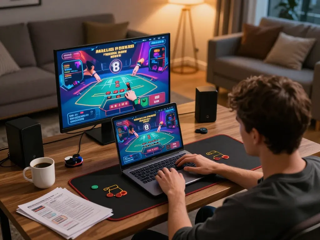 Player engaging in live dealer blackjack on fly88 platform, showcasing an immersive online gaming experience.