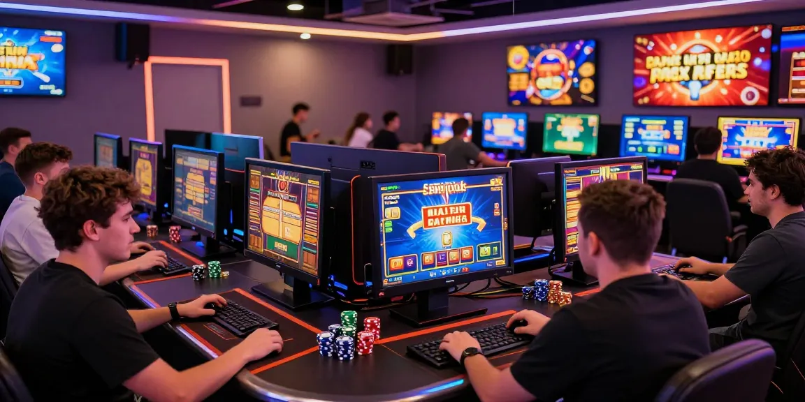 Exciting sniperslot online gaming scene with players winning on vibrant slot games.