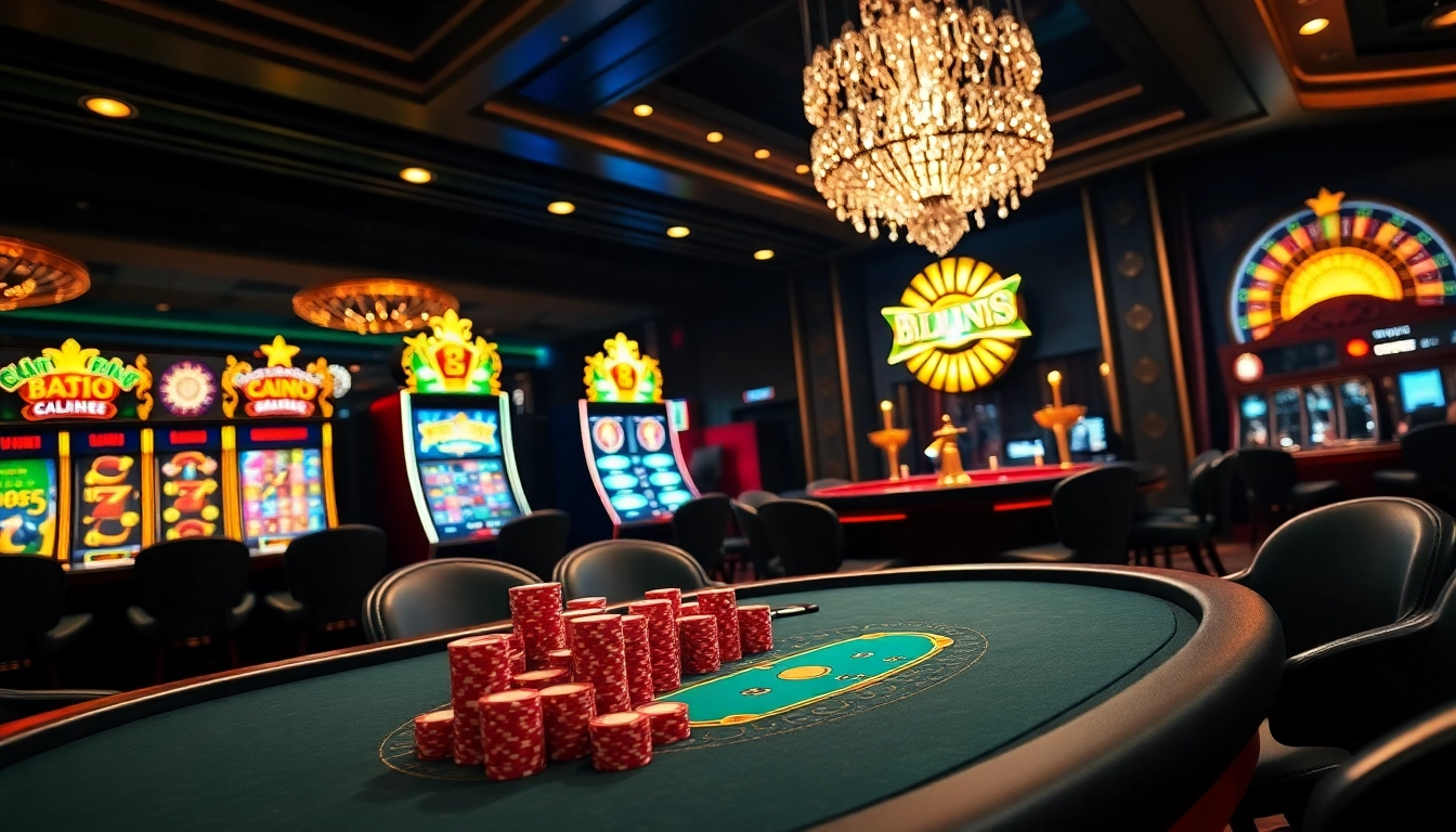 Experience the thrill of the berlian888 login in a vibrant casino featuring lively players and bright slot machines.