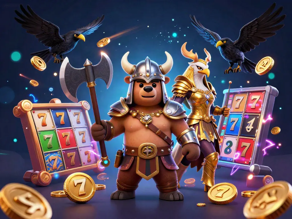 Engage with the online casino experience through vibrant characters and dynamic game elements.