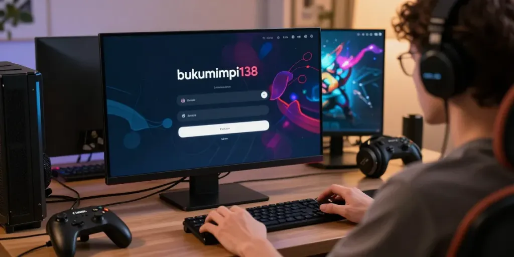 Proses login bukumimpi138 di perangkat modern dengan lingkungan gaming yang nyaman.