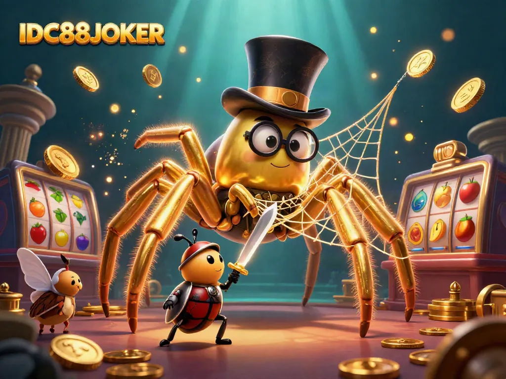 Engage with IDC88JOKER's thrilling online casino scene featuring vibrant characters and gaming elements.