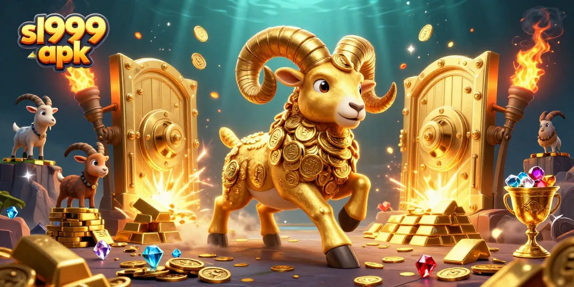 Engage with sl999 apk's thrilling gameplay amidst gold and treasures in an alluring casino setting.