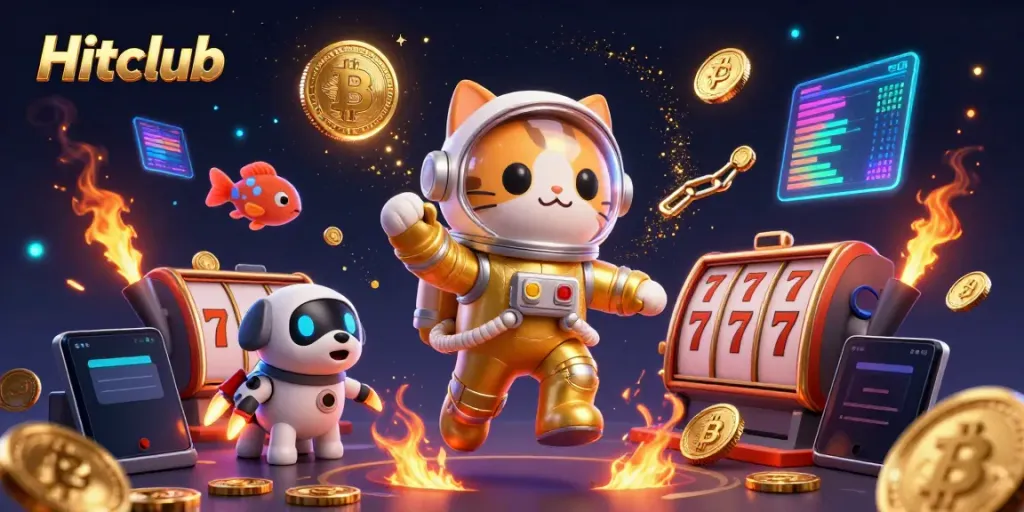 Engage in thrilling gameplay at Hitclub with vibrant casino elements and 3D characters.