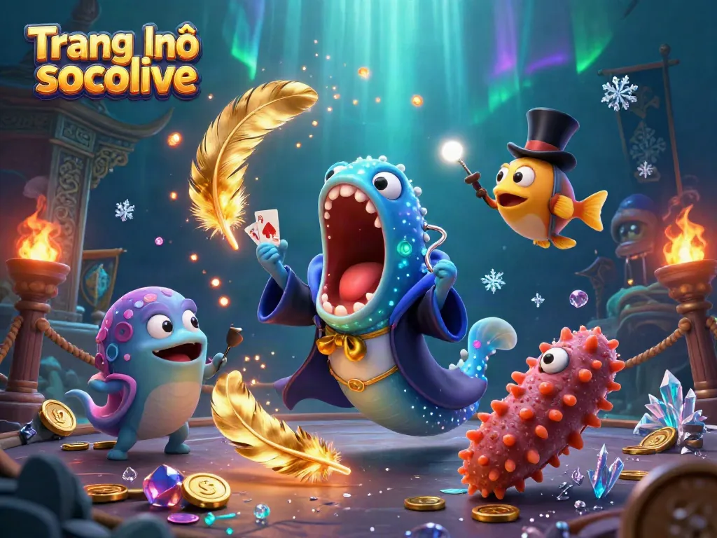 Experience magical card tricks at Trang chủ socolive with vibrant underwater characters.