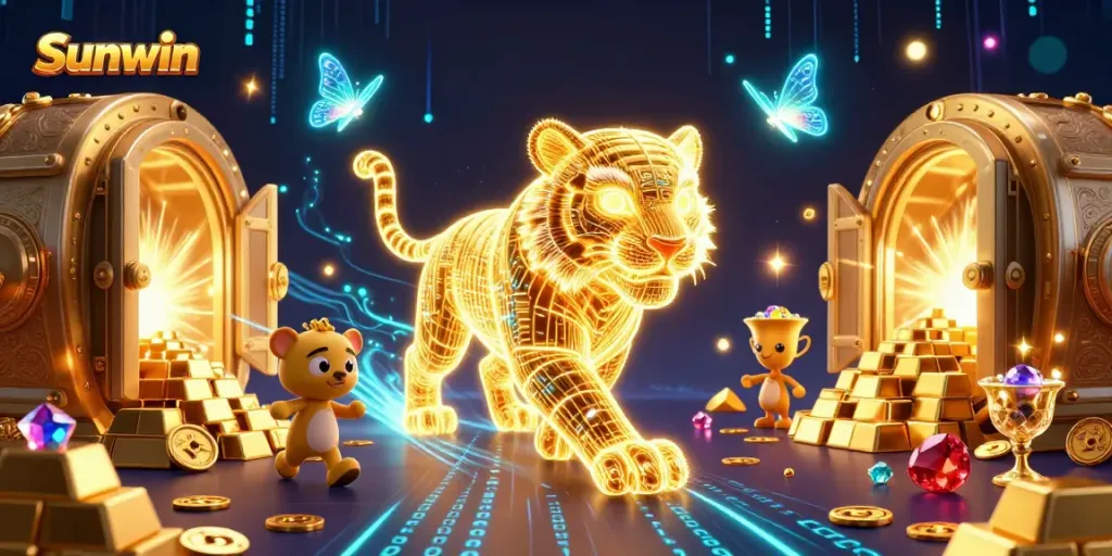 Experience thrilling gameplay with Sunwin amidst dazzling treasures in a vibrant digital casino.