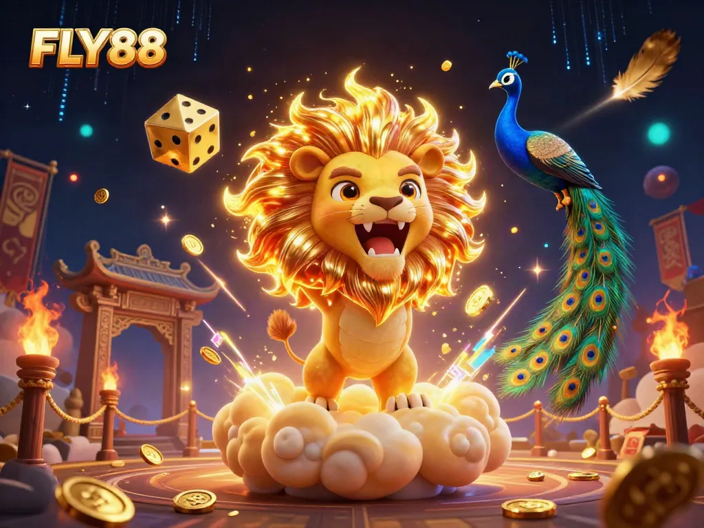 Experience thrilling gameplay with FLY88's vibrant casino art showcasing dynamic characters and rich elements.