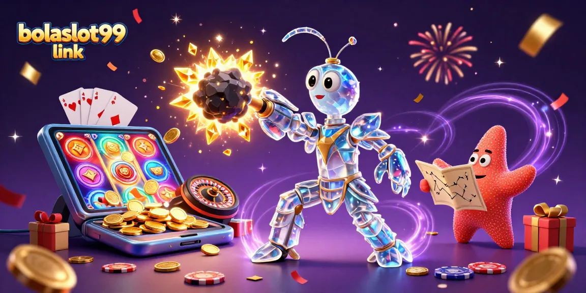 Experience thrilling gaming action with bolaslot99 link, showcasing vibrant animated slot games and casino excitement.