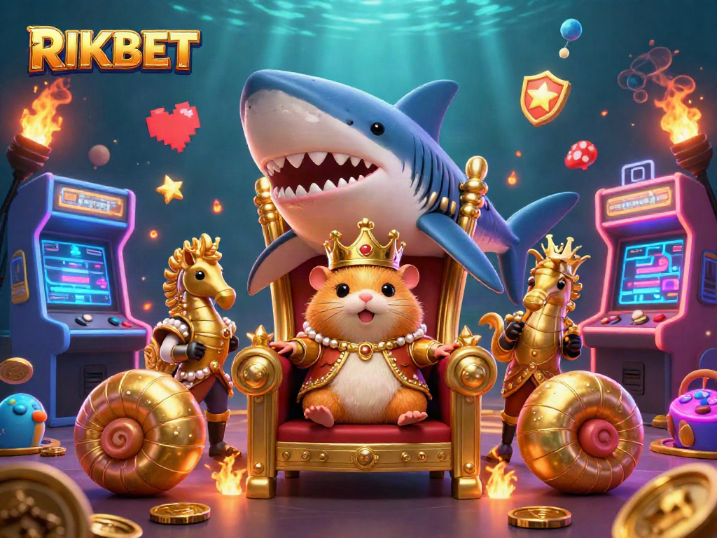 Experience the thrill of RIKBET with a dynamic casino-themed illustration featuring a golden hamster king.