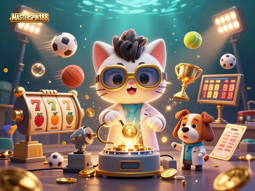 Experience thrilling slots and sports excitement at MASTERSPIN188 with vibrant characters.