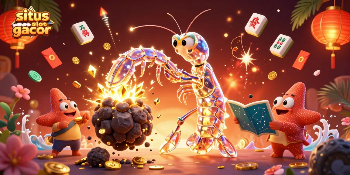 Engage with "situs slot gacor" through dynamic gaming action featuring a galactic mantis shrimp and vibrant casino elements