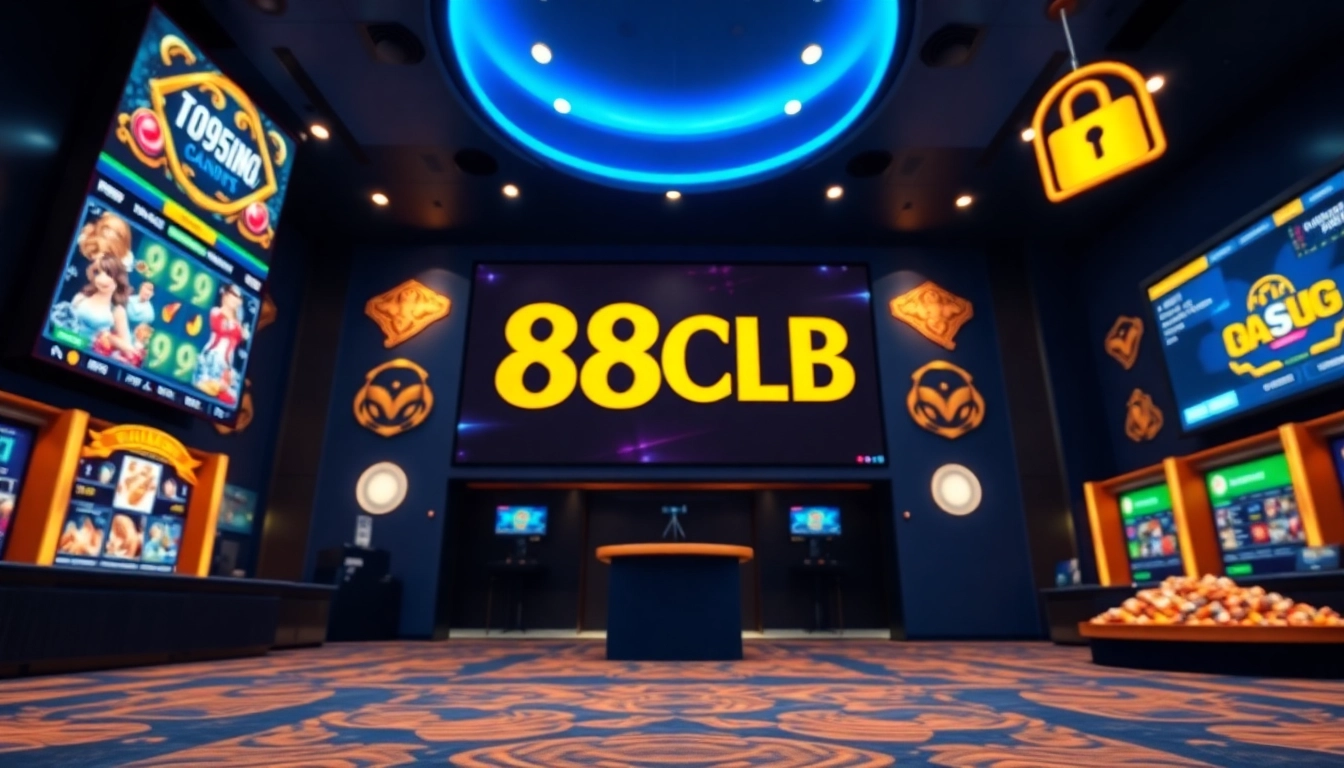 Experience 88clb's thrilling online casino interface with vibrant games, showcasing user-friendly design and secure transactions.