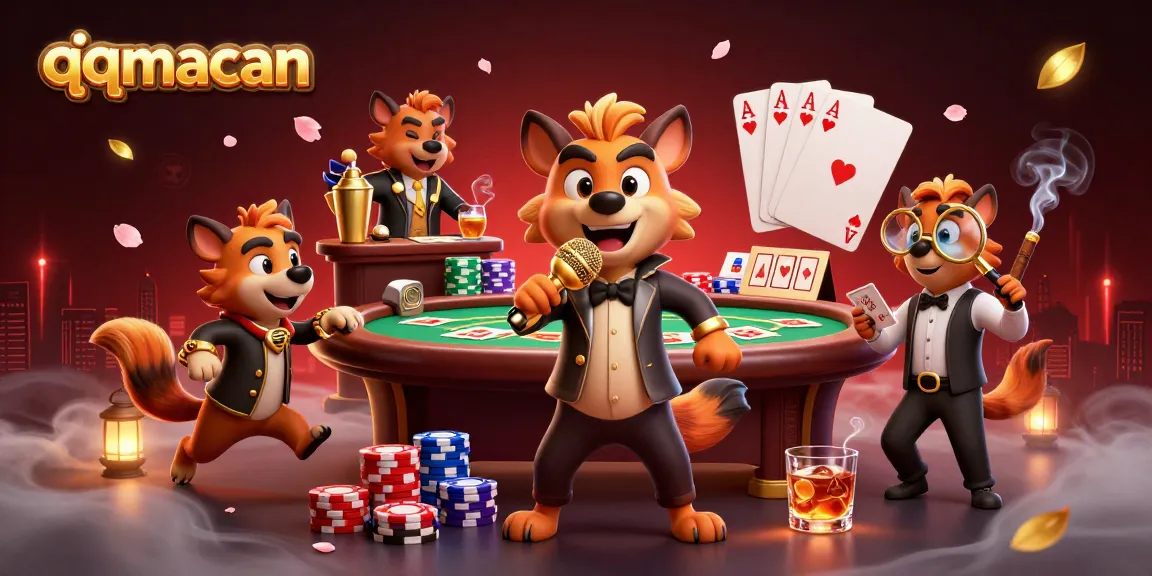 QQMacan menghadirkan suasana kasino kreatif dengan hyenas kartun beraksi di klub komedi.