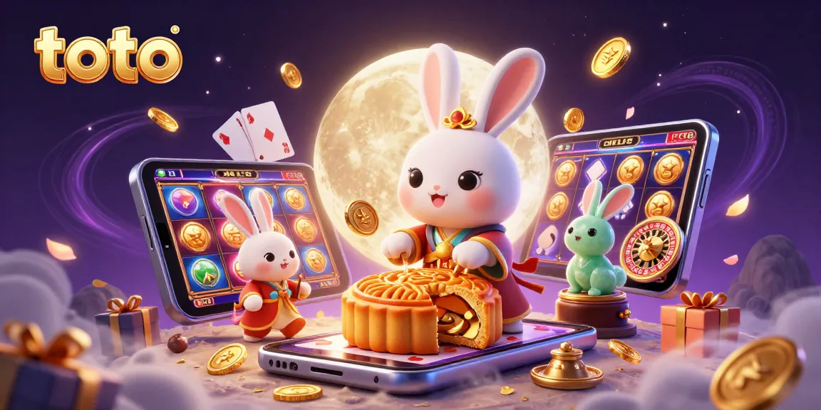 Engage with toto's thrilling moon rabbit illustration featuring poker chips and vibrant casino elements.
