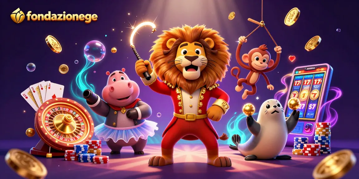 Experience thrilling gaming action with fondazionege’s vibrant circus casino characters and sparkling elements.