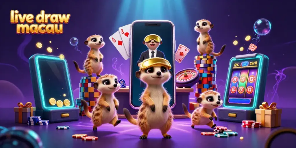 Menampilkan live draw macau dengan karakter meerkat menjalankan operasi kasino yang elaborat dan meriah.