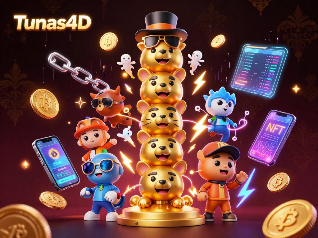 Betting with Tunas4D's interactive gaming features surrounded by crypto elements.