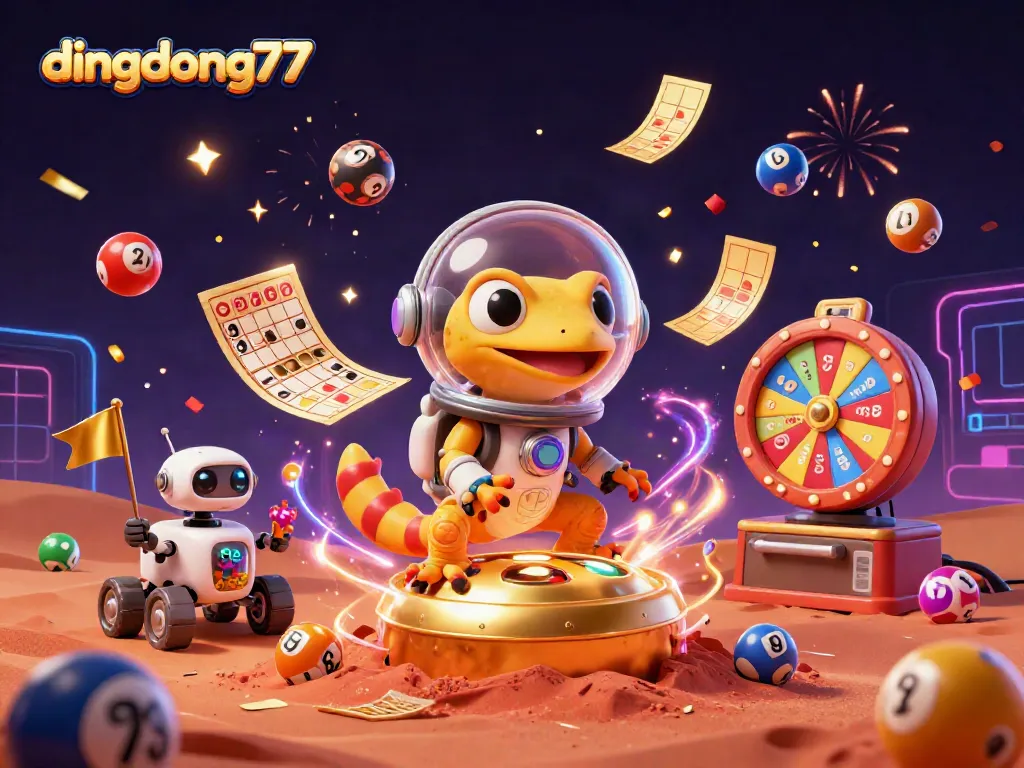 Engage with dingdong77's Martian adventure, exploring a vibrant cosmic casino.