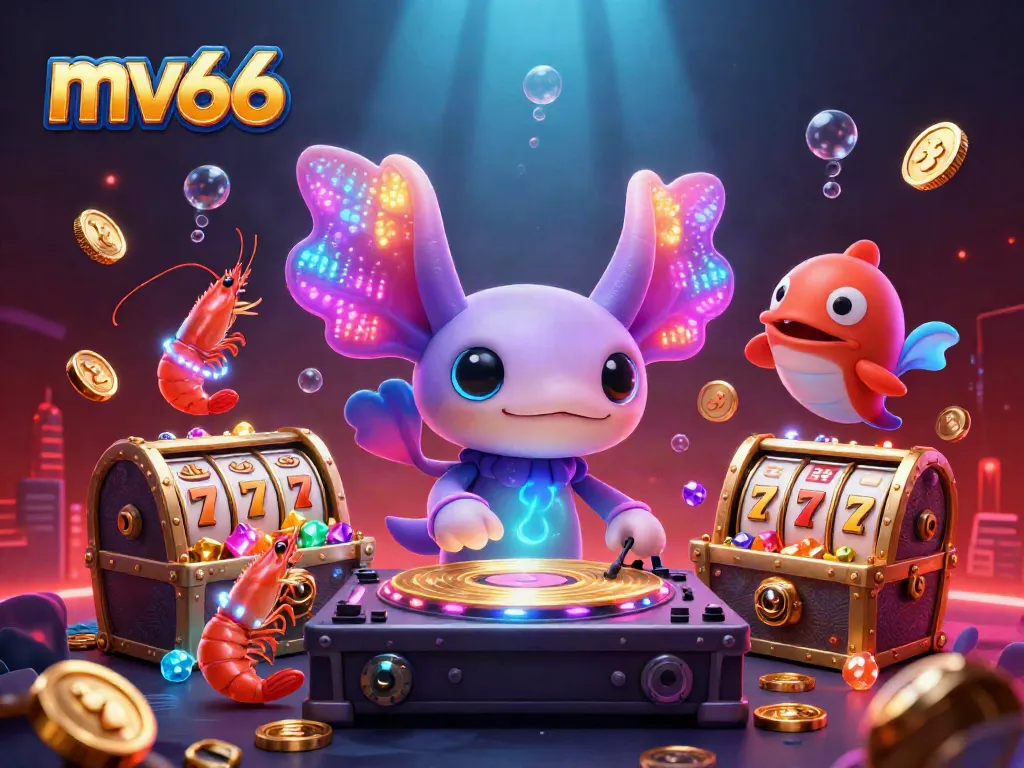 Engage with mv66 by enjoying slots, surrounded by a vibrant underwater casino scene.