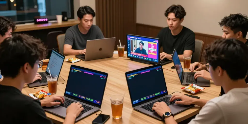 Permainan Togel 4D online di BAGUSTOTO dengan pemain beragam fokus pada perangkat dan suasana yang menyenangkan.
