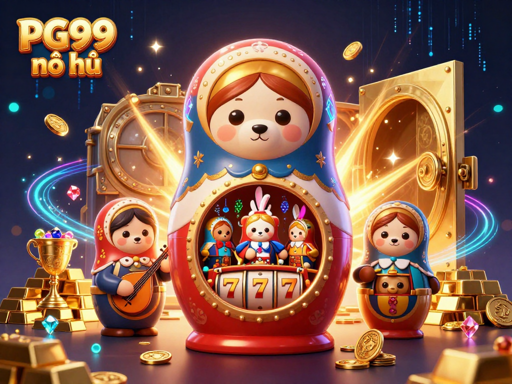 Engage with PG99 nổ hũ by reveling in a vibrant 3D casino scene.