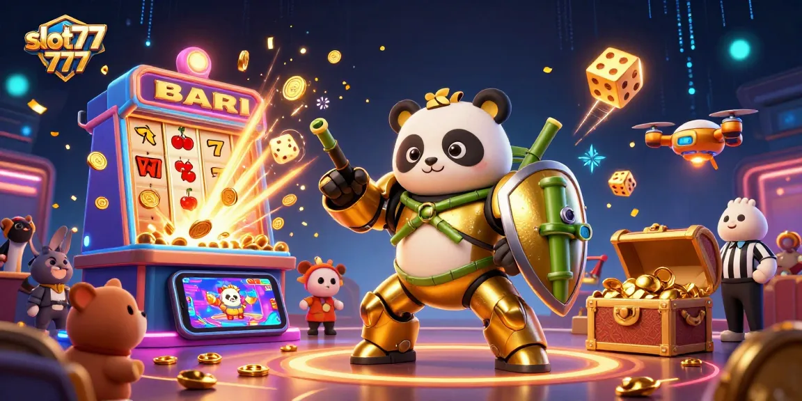 Win big with slot777 in this exciting 3D casino illustration bursting with action!