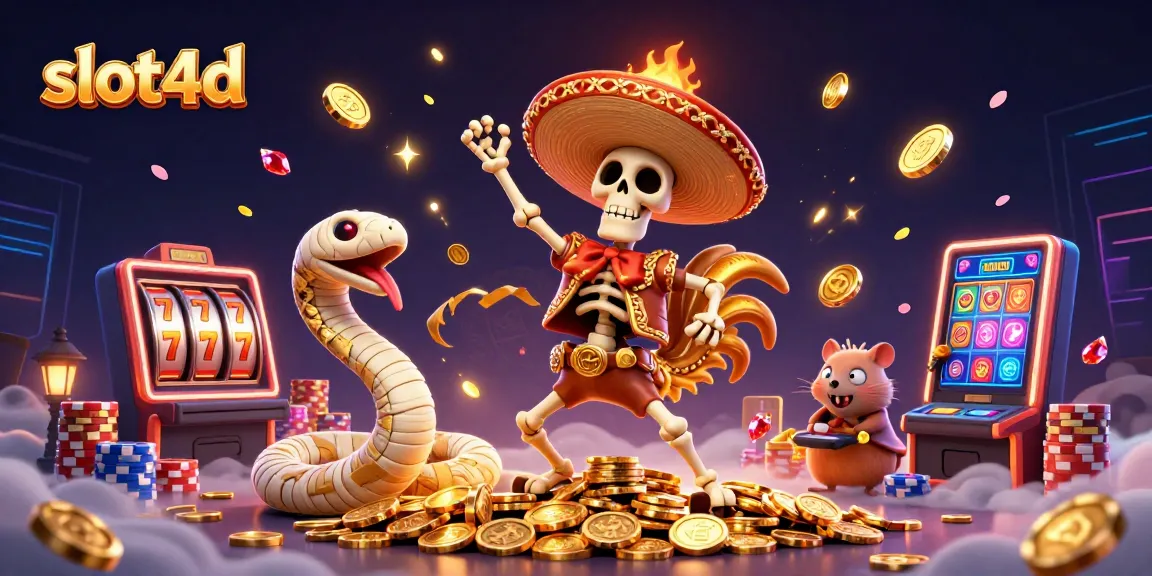Engage with slot4d's vibrant casino scene featuring lively characters and dynamic game elements.