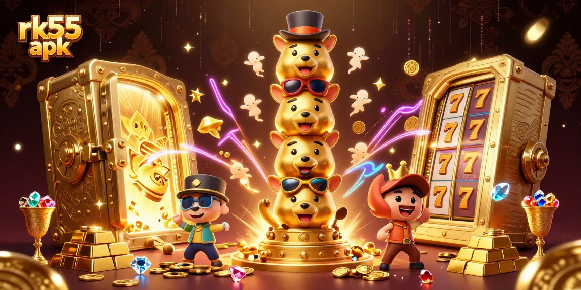 Experience the excitement of rk55 apk with vibrant casino elements and dynamic characters.