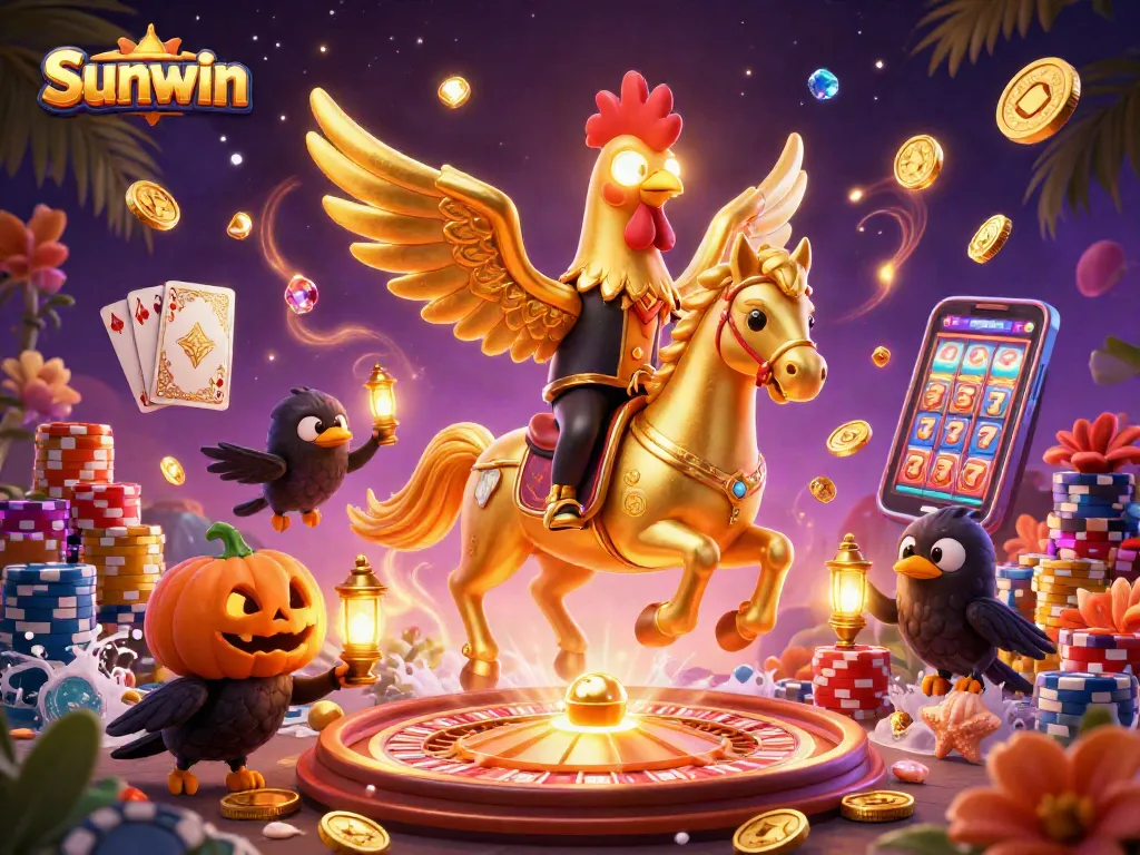 Experience thrilling gameplay with Sunwin's immersive casino universe featuring golden rooster and games.